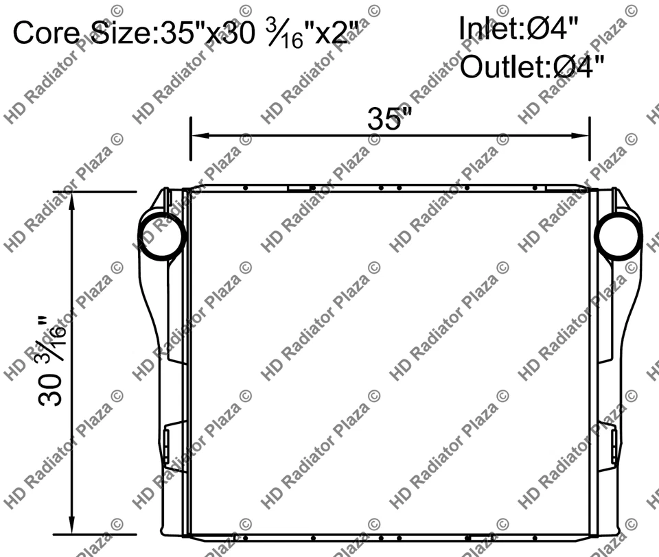 Charge Air Cooler For Kenworth T400 T800 W900 Peterbilt 384 386 389 35 x 30 3/16 Foto 2 de 4