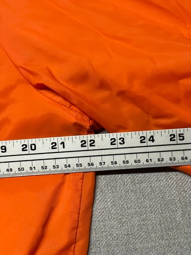 Vintage Chalk Line Bomber Jacket Mens Small Orange Satin Snap Made In USA Blank - Picture 12 of 13