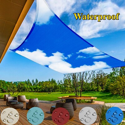 Waterproof Shade Sail Rectangle Sun Canopy Cover for Garden Patio Awning Outdoor