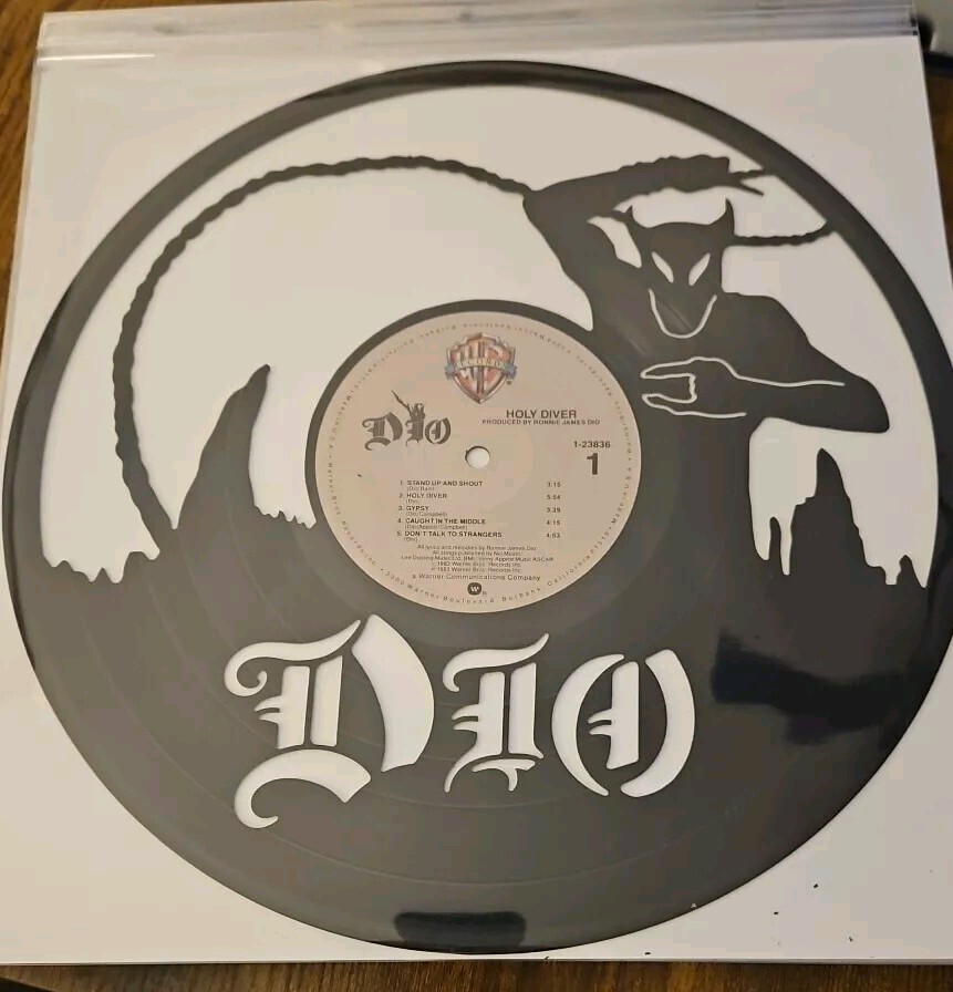 RONNIE JAMES DIO VINYL LASER ETCHED CUTOUT RECORD ART HOLY DIVER