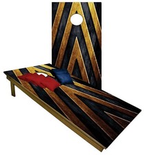 Cornhole Yellow Black Steelers Fans Boards BEANBAG TOSSGAME w Bags Set