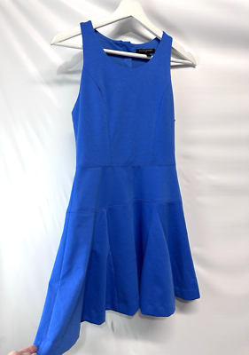 Banana Republic Cobalt Blue Fit & Flare Skater Dress Career Casual Ponte  Knit 2P