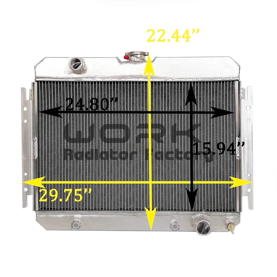 Radiador de aluminio para Chevy Impala L6 1963-1968 V8/1964-1967 EI Camino 1965 1966 Foto 2 de 4