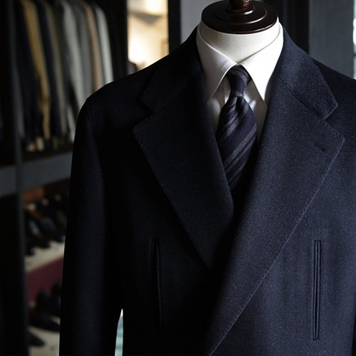 Men Long Overcoat Brown Herringbone Wool Blend Coat Winter Business Outwear - Picture 4 of 12