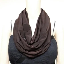 Dark Brown Infinity Scarf.  Circle Scarf. Cotton Loop Scarf. Handmade Scarf.