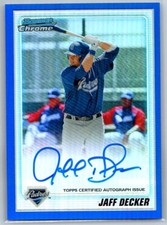 Jaff Decker 2010 Bowman Chrome Prospects Blue Refractors Auto 067/150 #BCP109B