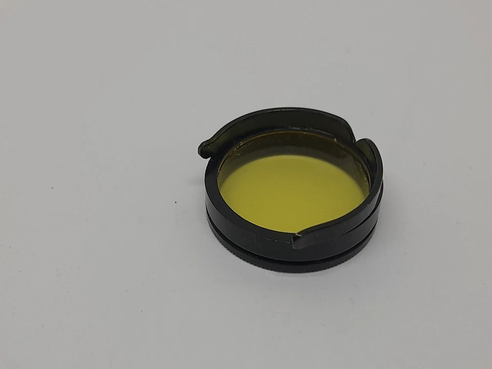 VINTAGE 25MM YELLOW PUSH ON BLACK VERY CLEAN METAL FILTER -FREE SHIPPING - Image 3 of 4