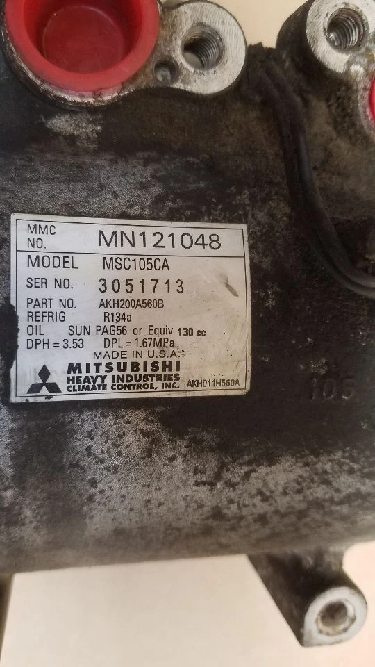 Used A/C Compressor fits: 2007 Mitsubishi Eclipse 2.4 Grade A - Image 2 of 4