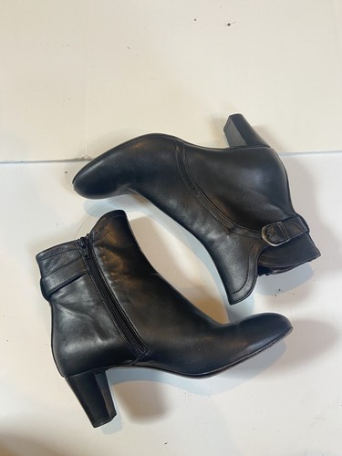 AGL Ankle Boots Booties Shoes Womens Size 38 EU 8 US Black Leather Zip Up - Picture 3 of 8