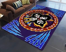 Kiss Rock & Roll Slip Rug Carpet Living room Floor Mat Living room Area rug Gift