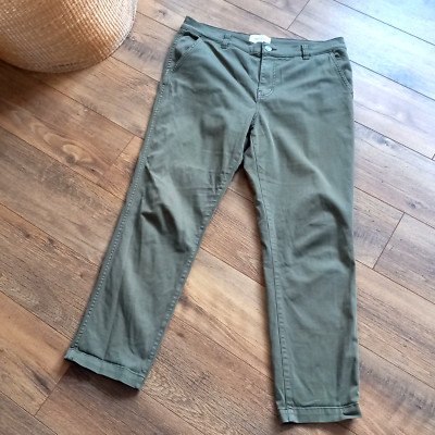 AKTUELLE ELLIOT T Khaki Grün Ankle Slim Jeans Hose 30 UK 12