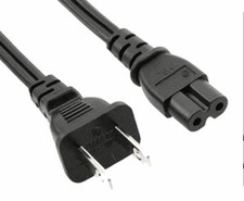 2-pack 2-prong AC Power Supply Cord Cable Adapter