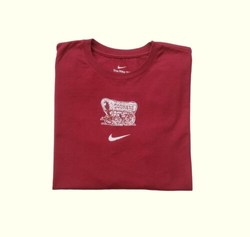 NIKE OU SOONERS CENTER SWOOSH VTG Y2K BOOMER SOONER RED T SHIRT MENs SZ XL