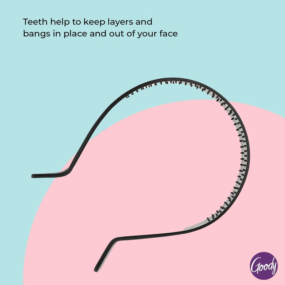 Diadema mediana Goody sin tacos con puntas flexibles - Flexibles dientes sujetan flequillos y capas i Foto 3 de 4