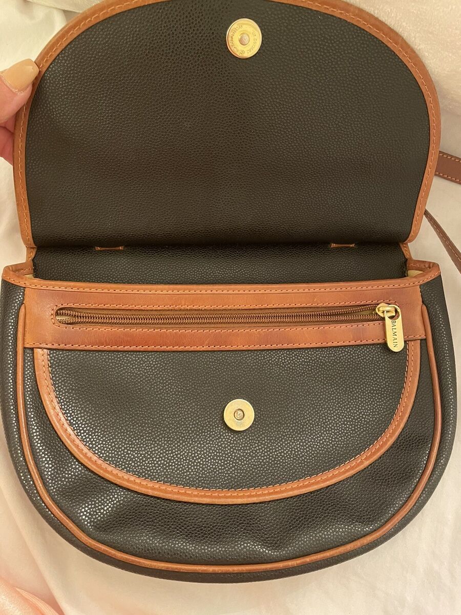 Vintage PIERRE BALMAIN Calfskin Black Leather Shoulder Bag Vintage PIERRE BALMAIN Calfskin Black Leather Shoulder Bag