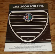 Original 1974 Alfa Romeo 2000 Consumer Information Sales Brochure 74