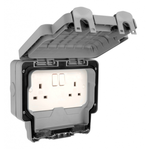 MK Masterseal Plus Steckdose 2-fach Schaltsteckdose IP66 grau K56482STGRY - Bild 1 von 2