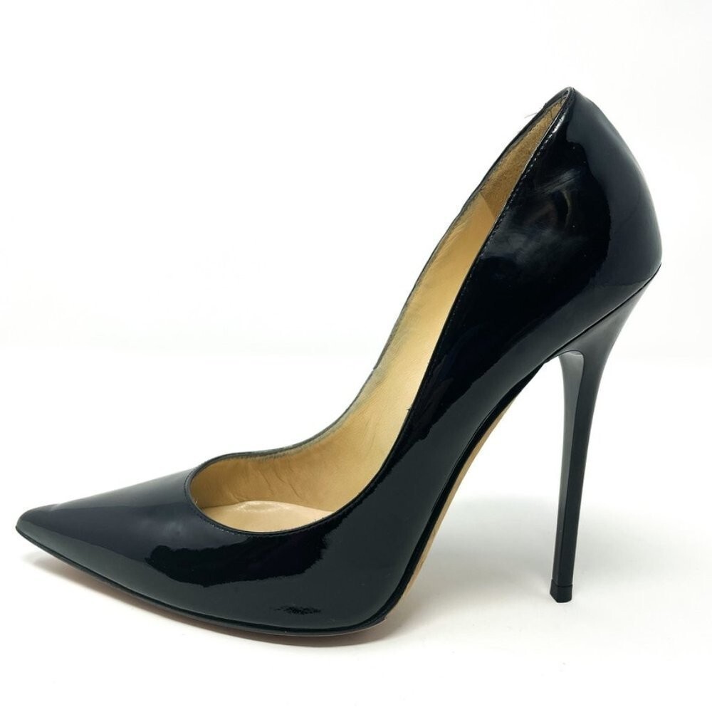 Jimmy Choo Anouk 120 Patent Leather Pump Heel Black Sz 7.5 Jimmy Choo Anouk 120 Patent Leather Pump Heel Black Sz 7.5