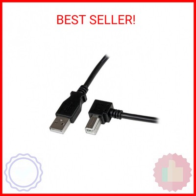 StarTech.com 2m USB 2.0 A to Right Angle B Printer Cable Cord (USBAB2MR)