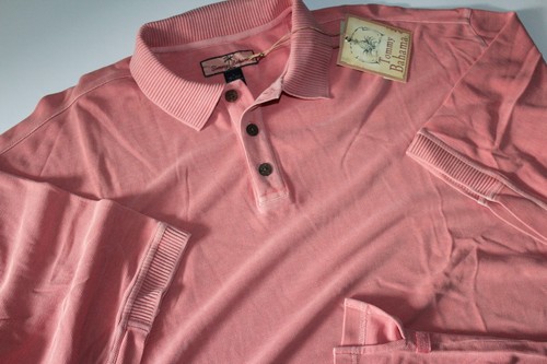 Tommy Bahama Polo Shirt Rat A Tat Silk Happy Hour Pink New SS (Runs Big) Large L - Picture 2 of 4