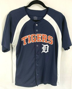 detroit tigers button up jersey