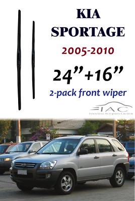For Kia Sportage 05-10 24''+16'' Front Windshield Three-Section Wiper Blade 2 Pack