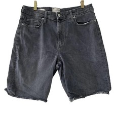 Universal Thread Women Size 12/31 High Rise Stretch Jean Shorts Faded Black Wash