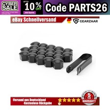 17mm Radschrauben Set FÜR VW mit Entnahmewerkzeug mit ABZIEHER Schwarz FÜR Skoda