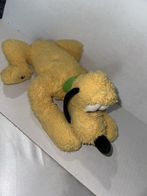 Disney Store Plush Pluto Stamped Medium Size 18''  Green Collar