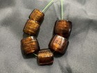 Silver Lined Lampwork Brown Square Beads, 12mm, 6 Count, 3 Inches — photo 3