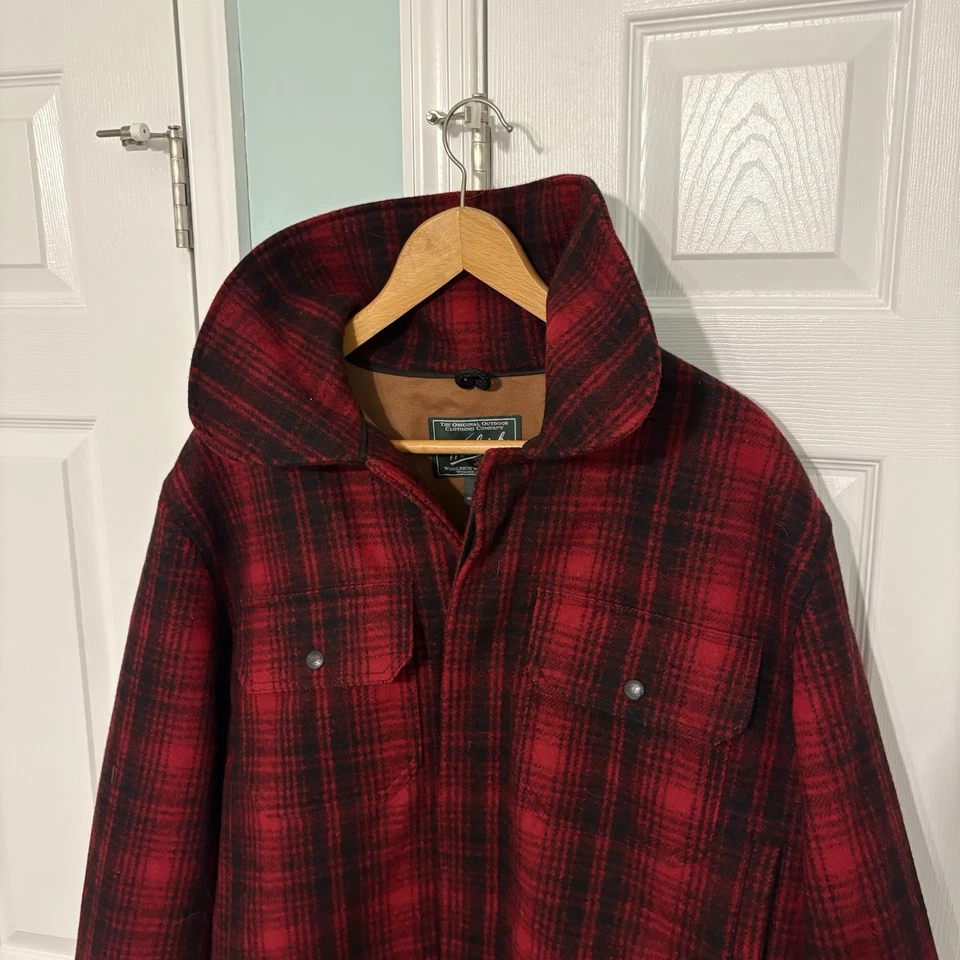 Woolrich Mackinaw Jacket Mens Large 503 Wool Plaid Lined Utility Chore Barn Coat - Image 2 of 4