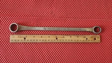 VINTAGE VLCHEK OFFSET BOX END WRENCH, WBH2428, 7/8" & 3/4", MADE IN THE U.S.A.
