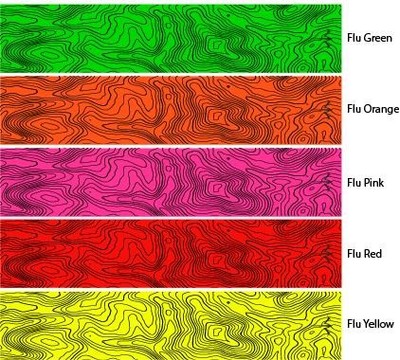 Fluorescent Thin Line Topo Map Arrow Wraps 15 Pc Choose Length Width Color