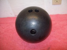 Vintage Manhattan Rubber 12 lbs 8.4 ozs  Black Bowling Ball, Free ship!