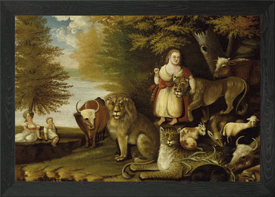 Edward Hicks  Peaceable Kingdom Gerahmtes Wandbild Poster Leinwanddruck Bild