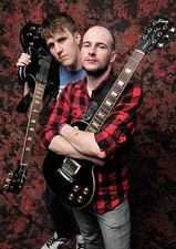 Portrait of Matthew Davies James Davies guitarists with Welsh rock- Old Photo 1