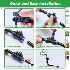 50FT Adjustable Drip Irrigation System with 15 Copper Nozzles for Healthy Plants