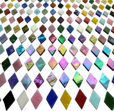 Magic Iridescent Mosaic Tiles for Crafts, 530 Pieces Colorful Stained Glass Shee