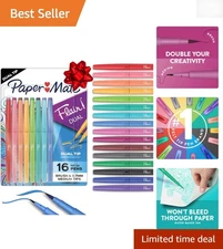 Creative Flair DUAL Felt Tip Pen Set - 16 Colors for Artistic Expression
