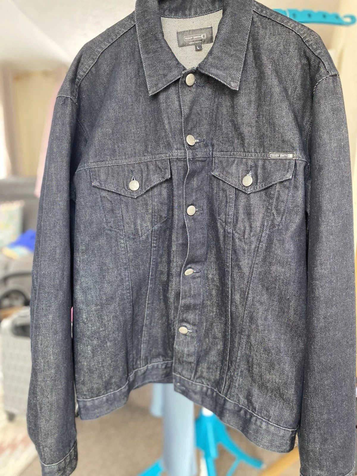 Vintage 90s Teddy Smith Dark Denim Trucker Jacket (L)