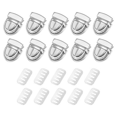 Für 10Pcs Tuck Lock Clasp Catch (20x27mm, Silber) - Handtaschen-Druckverschluss