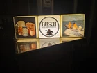 Vintage rare Busch Bavarian Beer Fishing Lighted Metal Sign Bar Pub boat 50s htf
