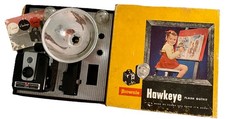 VTG 1950s Kodak Brownie Hawkeye Outfit in Original Box W Flash Instructions Bulb