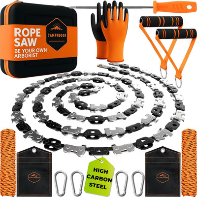 High Limb Rope Saw 53 in - Zero Effort 360 Rope Chain Saw - Sharp Manual Tree Li