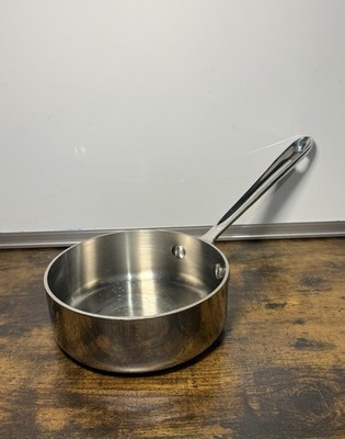 All-Clad Master Chef Metal Stainless Steel 1 Qt Saucier/Sauce Pan - No Lid