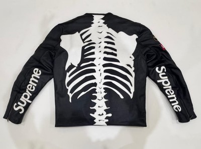 Supreme Vanson Leathers Skeleton Jacket | Black Leather Biker Moto