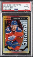 2015 O-PEE-CHEE UPDATE RAINBOW FOIL #U11 CONNOR MCDAVID PSA 10