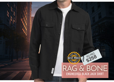 NWT Rag & Bone Denim Engineer Jack Shirt - Black - Size XS
