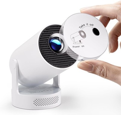 Proyector mejorado compatible con 4K, altavoz con base de sonido de 5 W, blanco