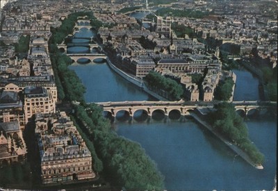 R. Henrard Paris, France L'Ile de la Cite Pointe du Vert Galant Vintage Postcard